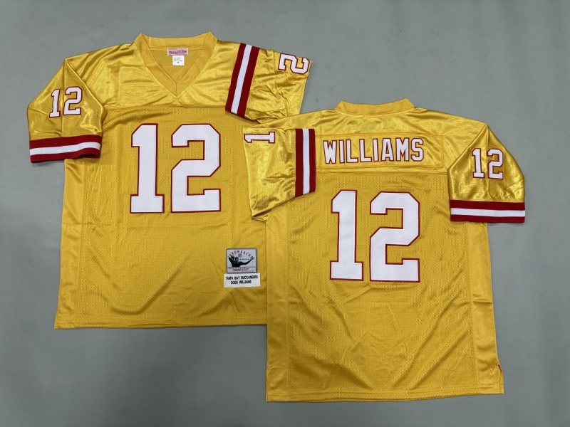 Men 2025 Tampa Bay Buccaneers #12 Williams yellow Throwback Limited NFL Jersey style 001->new england patriots->NFL Jersey